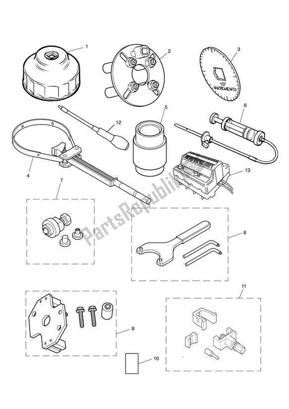 All parts for the Service Tools of the Triumph America Carburettor 790 2002 - 2007